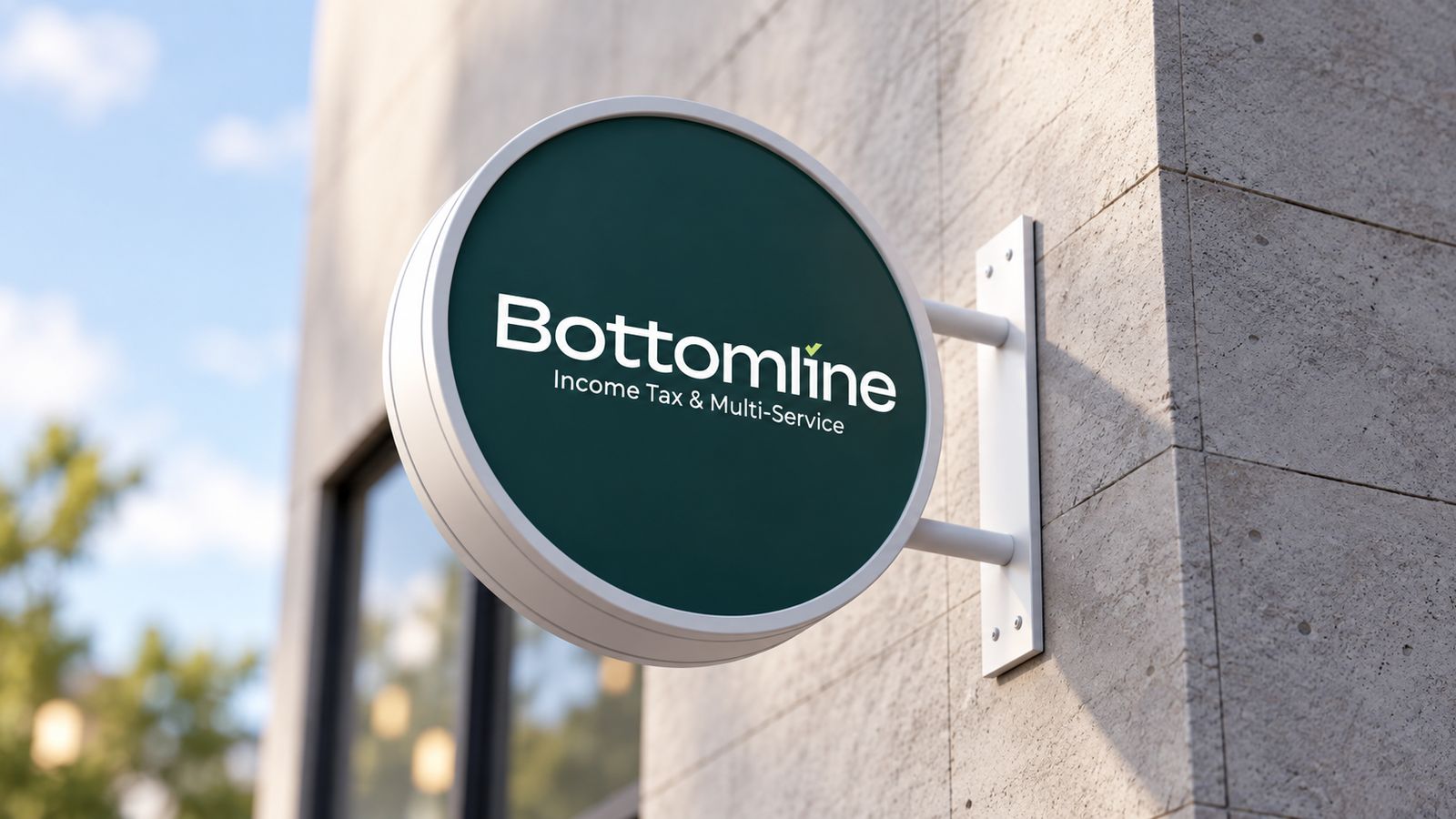 Bottomline Income Tax and Multiservice · Exterior sign